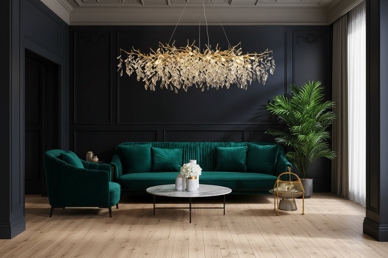 Kristallen Plafondlamp Rechthoek LED G9 Luxe Kroonluchter Woonkamer | Restfield