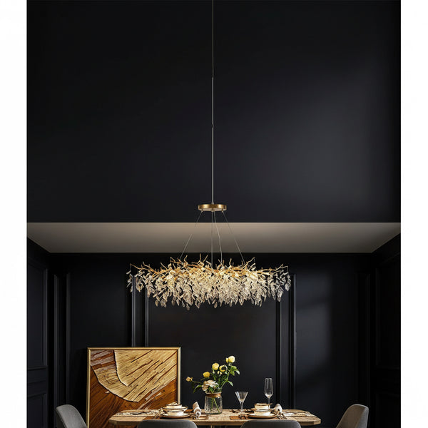 Kristallen Plafondlamp Rechthoek LED G9 Luxe Kroonluchter Woonkamer | Restfield