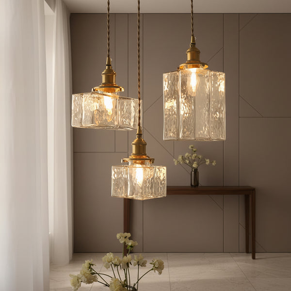Oro Retro | Luxe Glazen Hanglamp – Gouden Accenten – Vintage Design